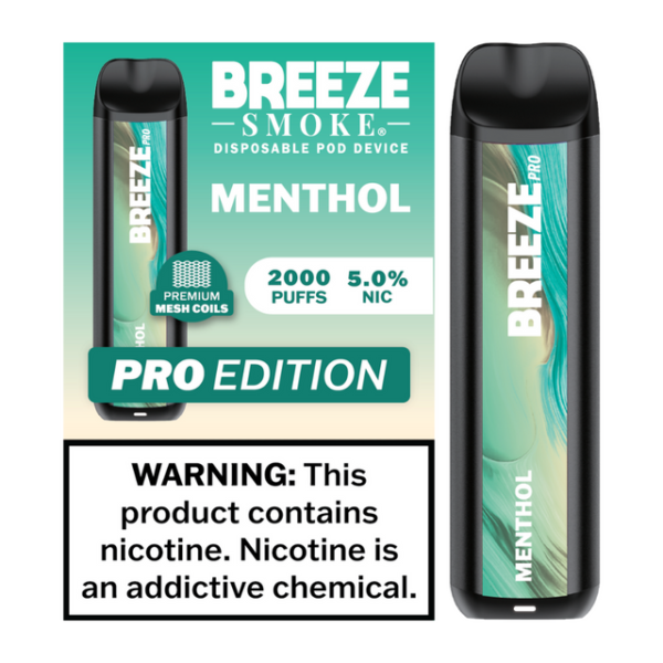 BREEZE SMOKE PRO 5% DISPOSABLE VAPE 6ML 2000 PUFFS
